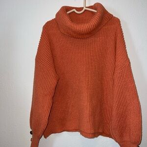 Cozy Orange Turtleneck Sweater